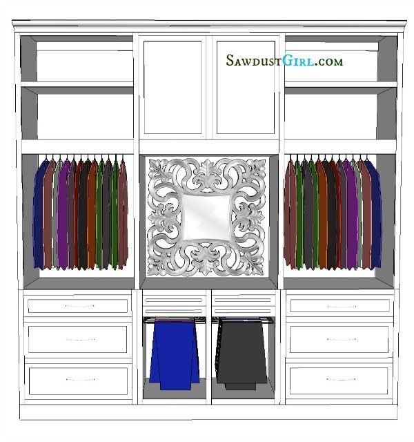 Ava's closet design (Wall 1)
