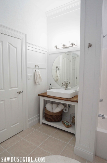 Basement bathroom vanity reveal