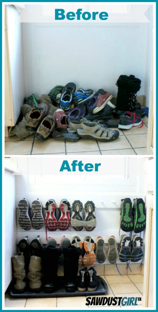 Creating shoe storage!