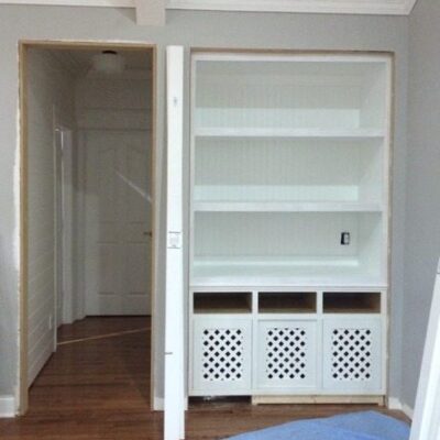 How to support extra wide built-in shelves