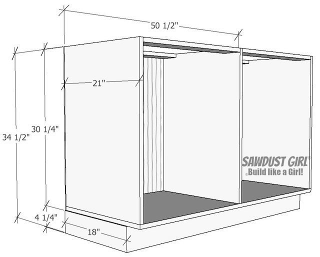 Free and easy plans to build a China Cabinet base from https://sawdustgirl.com/