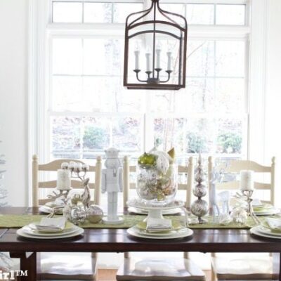Chartreuse and White Christmas Tablescape