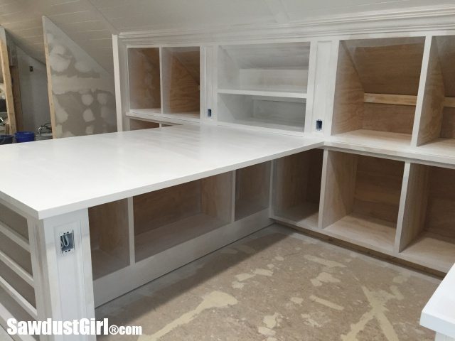 Primed Countertops and Cabinets