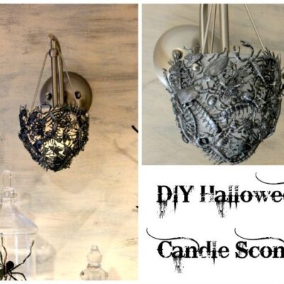 Creepy DIY Halloween Candle Sconce