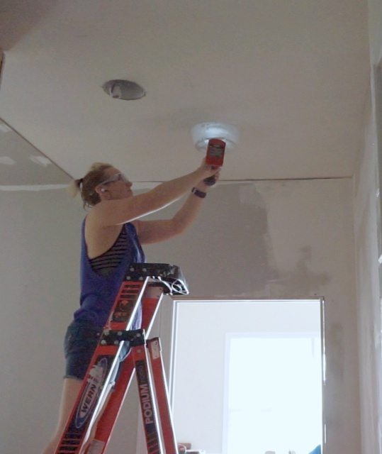 Moving Can Lights and Drywalling the Ceiling