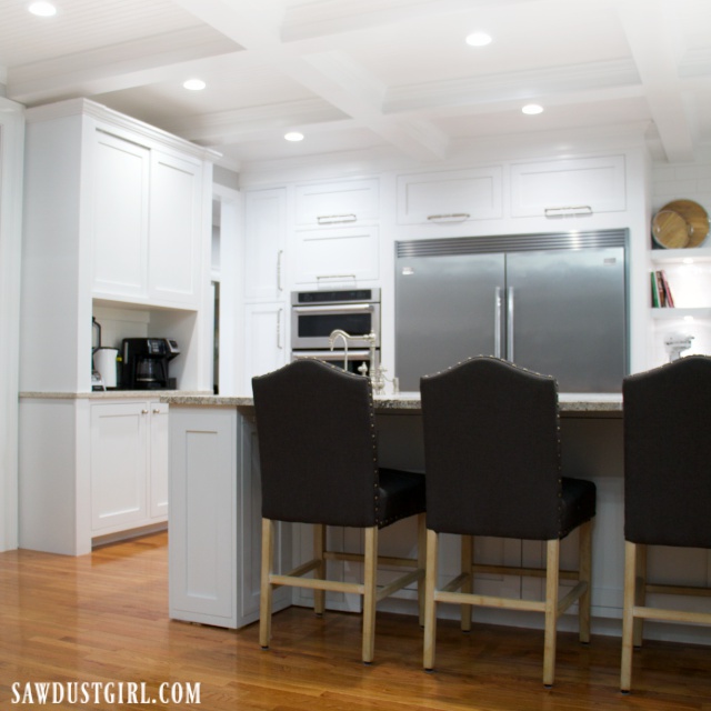 kitchen renovation complete, white cabinets