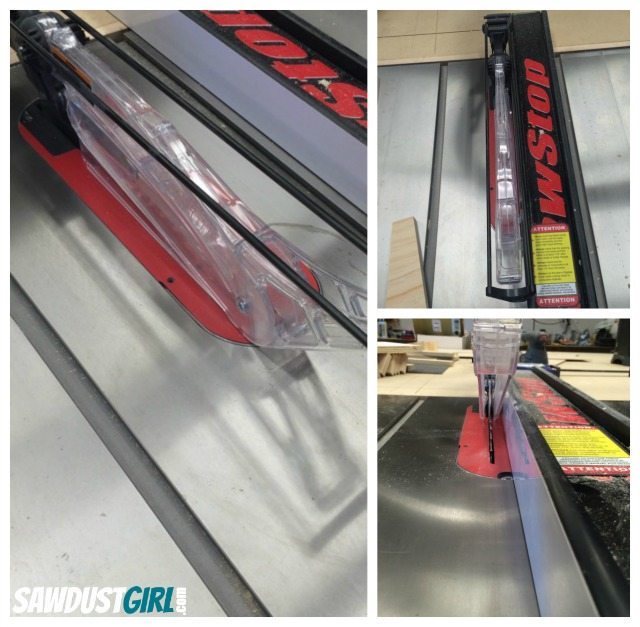 Remove blade guard to use Micro Jig Grr-ripper