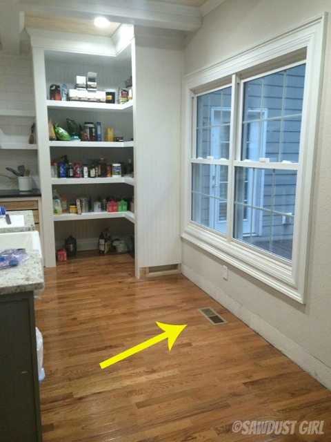 How to install cabinet base with a floor vent
