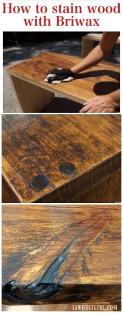 Beautiful results staining Pine and other wood using Briwax.