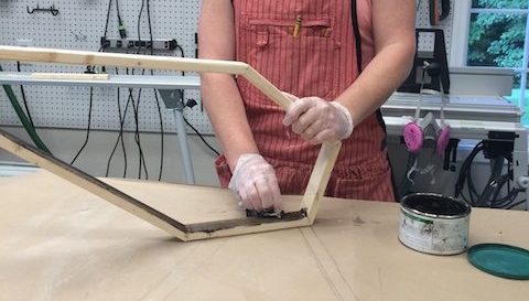 Making a wood coffin Halloween decoration