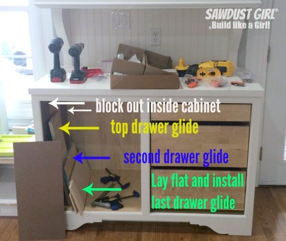 Installing cabinet drawers with Blum Tandem plus Blumotion drawer slides.