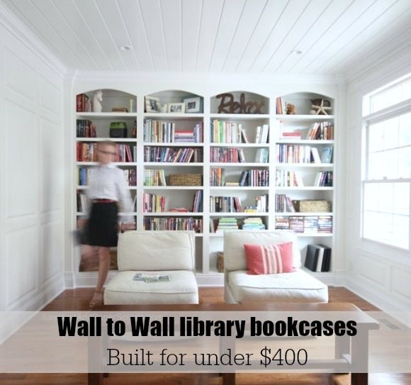 wall to wall bookcases - plans from https://sawdustgirl.com.
