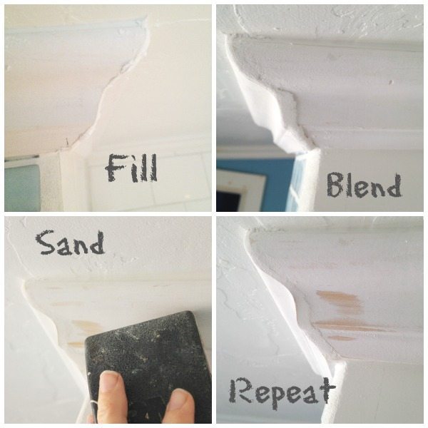 Crown molding can be hard to get perfect. Make it LOOK perfect with lightweight spackle!
