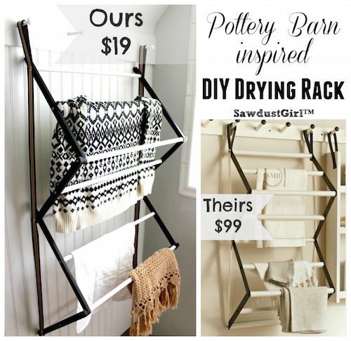Pottery Barn inspired DIY Drying Rack