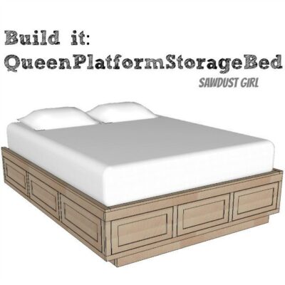 Queen Size Platform Bed Frame with Storage Drawers