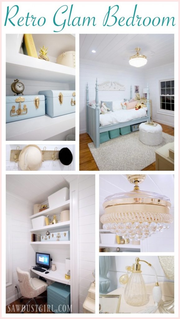 Pretty Bedroom Makeover Reveal & Ideas for Small Bedrooms - Retro glam bedroom reveal