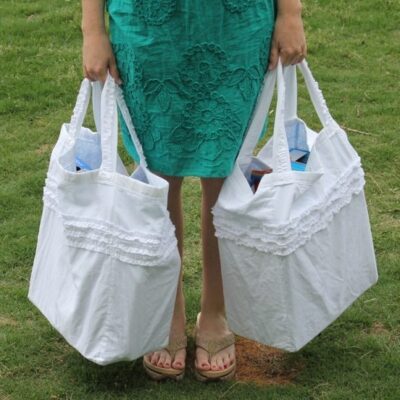 Reversible, Ruffled, Reusable Grocery Bags