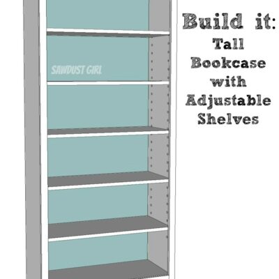Tall Bookcase with Adjustable Shelves