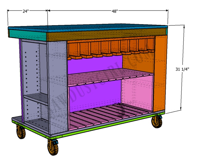 mobile workbench and tool storage - free plans