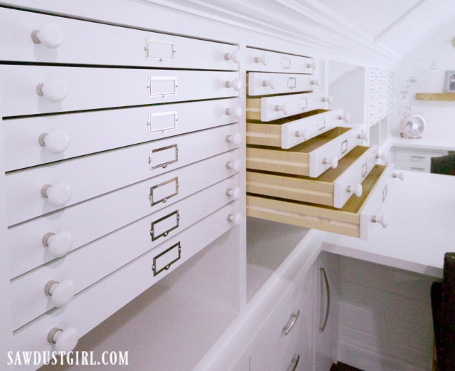 Map drawers in the Ultimate craft room