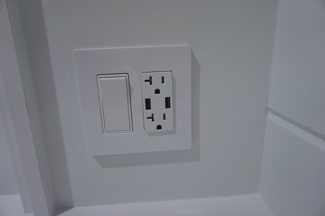 New power outlet and light switch