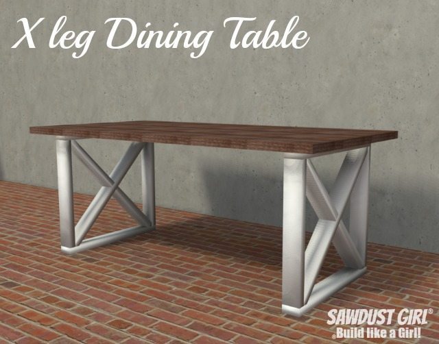 X leg dining table - free and easy project plans from https://sawdustgirl.com.